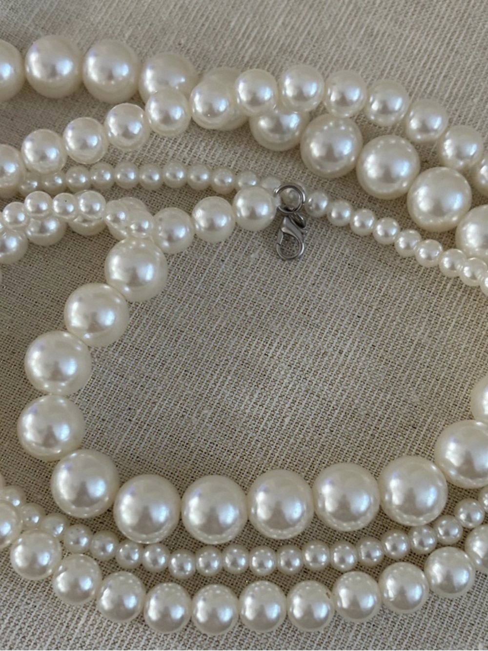 Classic White Pearl Triple-Strand Necklace - Elegant Women's Jewelry - Picture 3 of 6